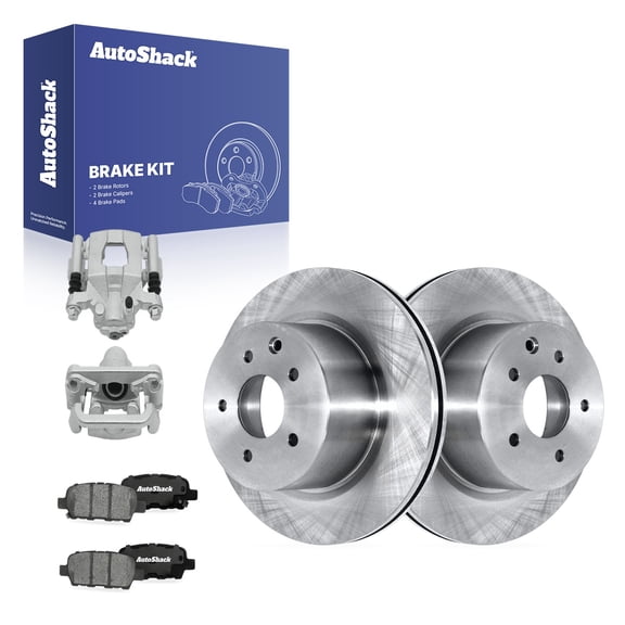 AutoShack Rear Vented Brake Rotors   Ceramic Pads   Calipers 8-PC Brake Kit Replacement for 2019-2020 Nissan Maxima 12.13" (308 mm)