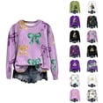 thumbnail image 1 of Mardi Gras 2026 Chandails en Molleton pour Femmes Tendance Manches Longues Col Rond Décontracté Carnaval Graphique Chandail en Molleton Pulls pour Femmes, 1 of 3