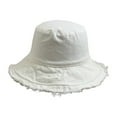 thumbnail image 2 of Sunsanly Bucket Hats Washed Denim Teens Women Frayed Ripped Vintage Fisherman Cap Sun Protection Fisherman Cap for Hiking Outings Traveling, 2 of 8