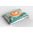 thumbnail image 2 of Ambesonne Vintage Boat Pillow Sham 2 Pack, Retro Art Summer, 30"x20", Mint Teal and Orange, 2 of 3