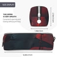 thumbnail image 3 of Haiem Red Moon Shark Sailboat Print Leather Pencil Case Art Supplies Case Zipper Pencil Pouch Stationery Storage Pencil Bag, 3 of 7