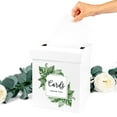 thumbnail image 4 of Koyal Wholesale Sturdy White Wedding Day Card Box Tropical Monstera Leaves Wedding Gift Boxes for Cards 10x10x10 Inches, 4 of 5