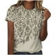 thumbnail image 1 of Camiseta de Cuello Redondo de Manga Corta Impresa de los Pantalones Cortos de las Mujeres, Poliéster de Lentejuelas de Partido de Moda, 1 of 8