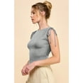 thumbnail image 2 of Ruching Shoulder Ribbed Top, 2 of 4