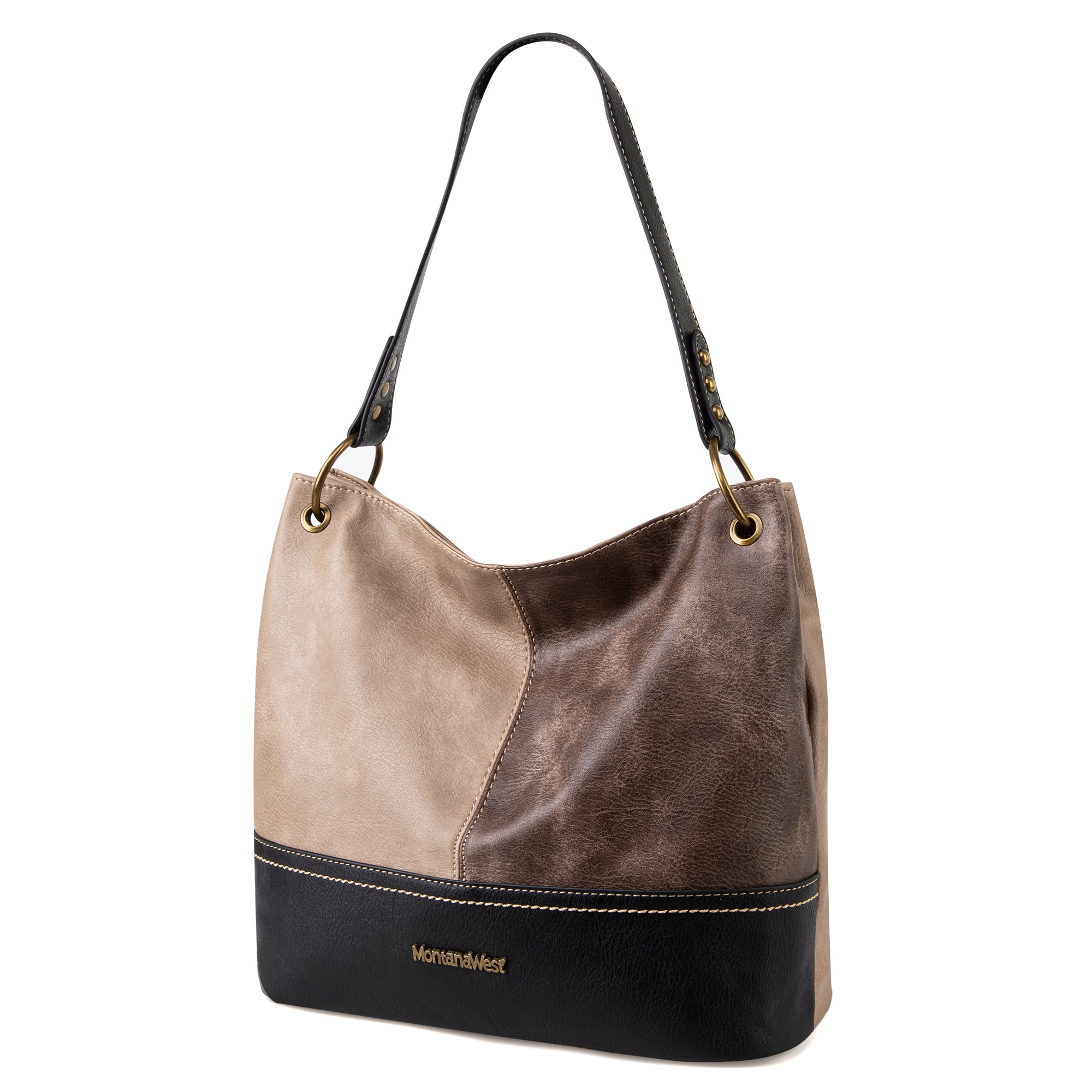 Montana West Purses for Women Hobo Shoulder Handbags with Zipper, Tan
