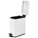 thumbnail image 4 of Cubo de basura con pedal silencioso de acero inoxidable para baño o cocina, color blanco, 5 l, 4 of 10