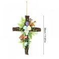 thumbnail image 3 of Easter Wreath Decor for Front Door, Easter Wreath with Cross Burlap Bow Religious Farmhouse Rustic Grapevine Wreath Spring Decor Garland with Flower DIY Easter Front Door Wreath for Home Decoration, 3 of 6