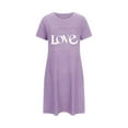 thumbnail image 4 of Tauxra Chemise de Nuit à Manches Courtes pour Femmes Grande Taille Col Rond Coupe Ample avec devant Imprimé, 4 of 6