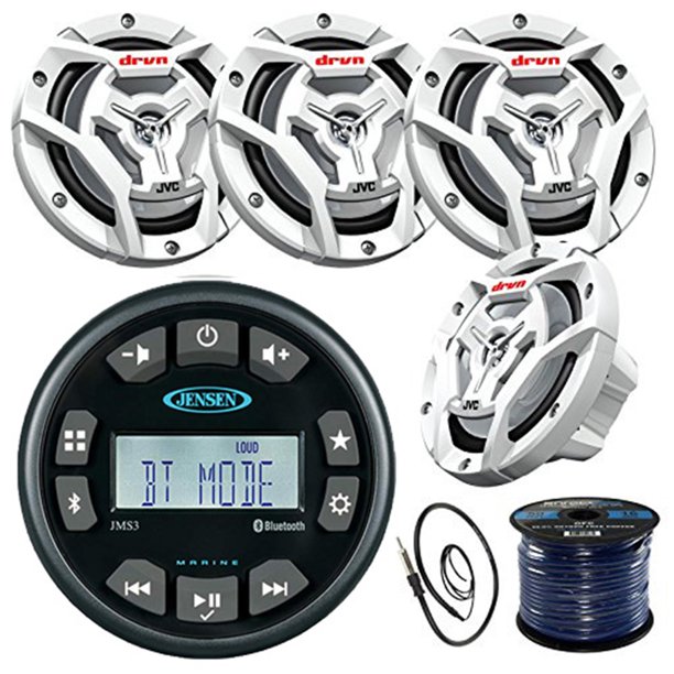 Jensen Gauge Style Marine Boat Bluetooth AM/FM Radio Stereo Receiver