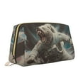 thumbnail image 2 of Easygdp Astronaut Polar Bear Roar Leather Makeup Bag Zipper Pouch Travel Cosmetic Organizer for Women and Girls, Make up Bag with Zipper, 2 of 8