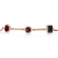 thumbnail image 2 of Gem Stone King 1.66 Ct Oval Red Rhodolite Garnet 18K Rose Gold Plated Silver Bracelet for Women, 2 of 4