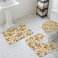 thumbnail image 3 of Summer Lemon Bathroom Rugs Set Hand Painted Lemon Non Slip Absorbent Soft Bath Mats 3 Piece Set with Bathroom Rug, U-Shaped Floor Mat, Toilet Seat Cover Small Size, 3 of 9