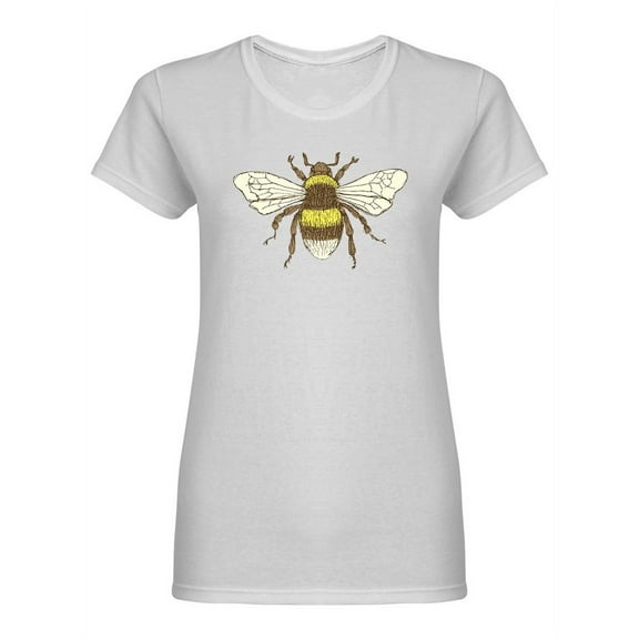 Sketch Bumble Bee Shaped T-Shirt Women -Image by Shutterstock, Female XX-Large