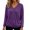Purple, variant on Vivianyo HD Women's V-neck Raglan Pullover Tops, Cuffed Long Sleeve Soft Knit Casual Shirts for Women, Women's Black, Sizes S-2XL