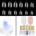 thumbnail image 1 of Kit de uñas de gel AILLSA, puntas cortas en forma de almendra, 240 unidades con pegamento, 1 of 8