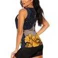 thumbnail image 3 of Balery Elegant Lady With Hat Camiseta sin mangas estampada ligera para mujer, tops de entrenamiento sin mangas, camisetas de yoga transpirables de secado rápido.-Large, 3 of 7