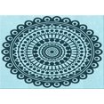 thumbnail image 1 of Ahgly Company Machine Washable Indoor Rectangle Transitional Medium Teal Green Area Rugs, 2' x 5', 1 of 7