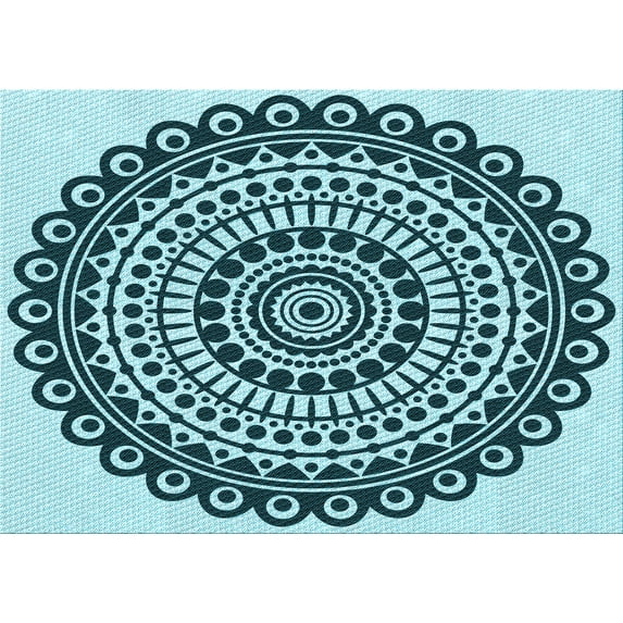 Ahgly Company Machine Washable Indoor Rectangle Transitional Medium Teal Green Area Rugs, 2' x 3'