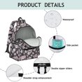 thumbnail image 4 of Skull and Butterfly Gothic Pattern Backpack for School, Cute School Bag with Adjustable Shoulder Straps and Padded Back, 13.4"x11"x4.7", 4 of 5