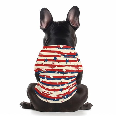 Dog Clothes for Small Dogs Patriotic Stars Stripes Lightweight Pullover Top 1 Pc Holiday Parade Outfit