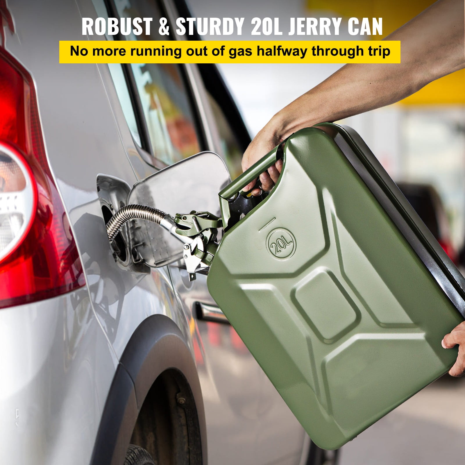 VEVOR, 5.3 Gallon Jerry Fuel Can Flexible Spout System Green