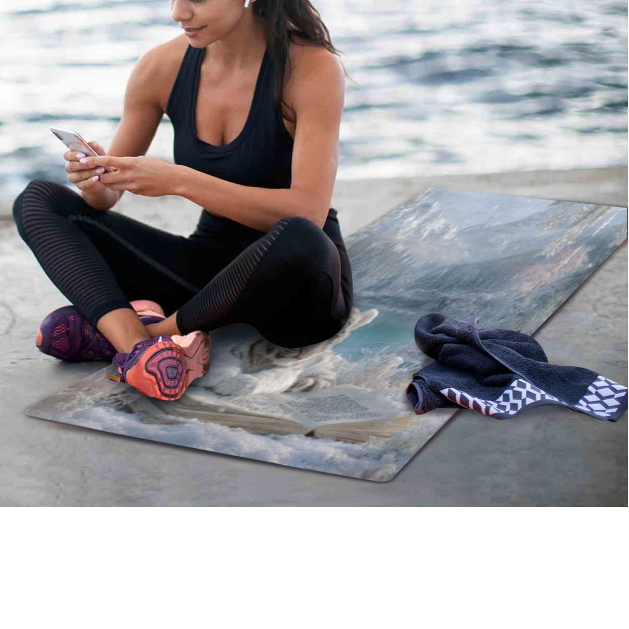 BZSMCE Yoga Mat Women Fitness Mat Cozy Book Cub Pattern