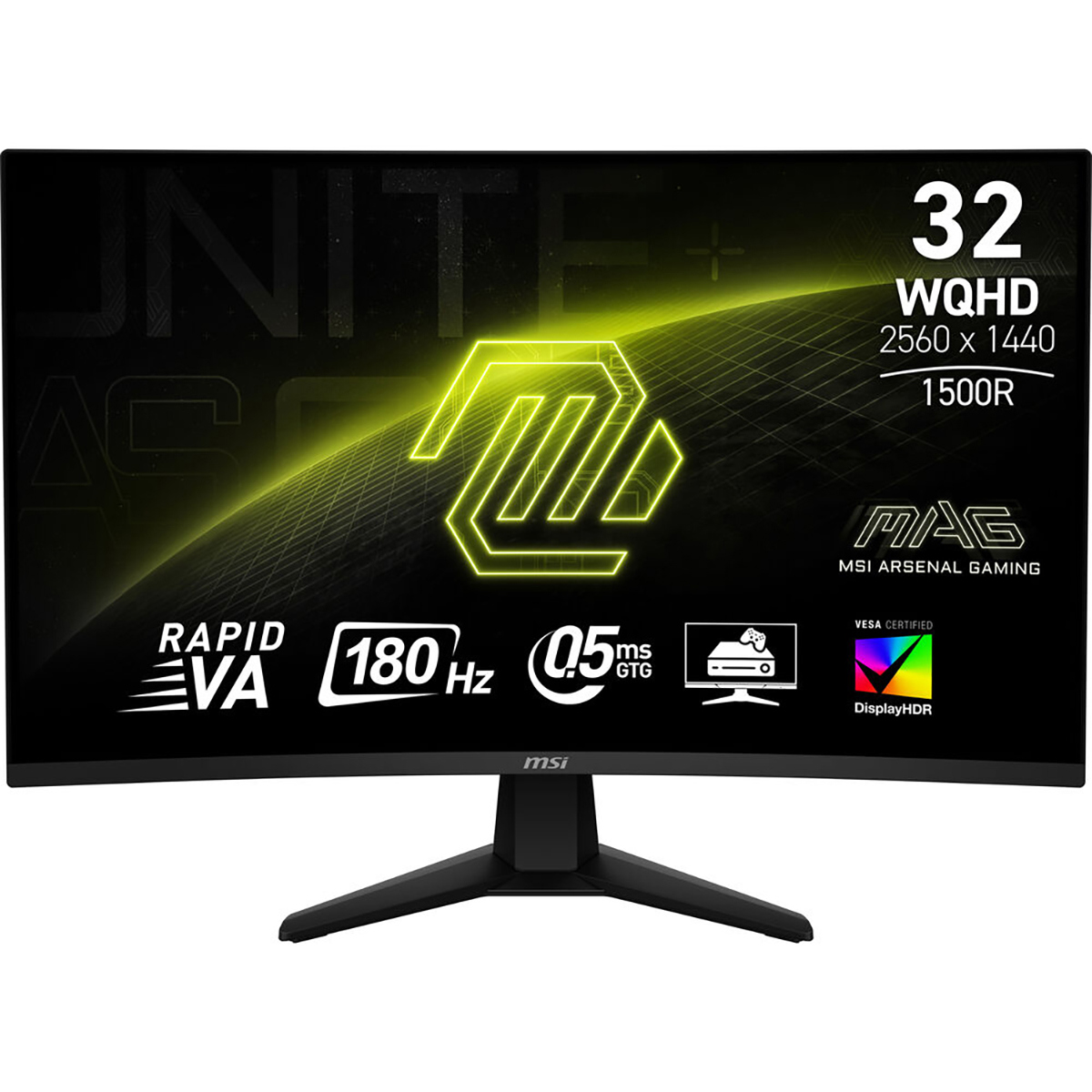 MSI MAG 32CQ6F 32" Class WQHD Curved Screen Gaming LED Monitor - 16:9 - Black - 31.5" Viewable - Rapid Vertical Alignment (VA) - LED Backlight - 2560 x 1440 - 1.07 Billion Colors - Adaptive Sync - ...