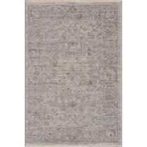 Boutique Rugs Ayarn Traditional Floral Area Rug - Medium Gray, Charcoal, Teal - 5' x 7'5"