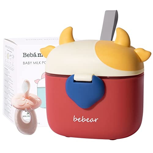 Green BPA Free 450 ML Bebamour Baby Formula Dispenser Portable Travel Milk Powder Formula Container Candy Fruit Snack Storage Container with Scoop and Leveller 