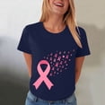 thumbnail image 2 of Women Breast Cancer Print T Shirt Short Sleeve Women Short Sleeve Round Neck Tee Womens Basic T Shirts Tops, 2 of 8