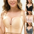 thumbnail image 4 of Bras Women Front Closure&Wide Straps Longline Cup Full Coverage Push Up Bra, 4 of 8