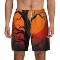 thumbnail image 2 of Picia Yellow Castle Sunset Tree pattern Mens Swim Trunks with Compression Liner Stretch Beach Shorts Quick Dry with Zipper Pockets No-Chafing Board Shorts-Medium, 2 of 9