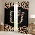 thumbnail image 2 of Homewish Fashion Initial Letter Curtains Pack of 2 (42x84 Each), Chic Monogrammed D Curtains Blackout, Kawaii Cheetah Bowknot Bedroom Curtains, Black Out Curtains Room Decor, 2 of 6