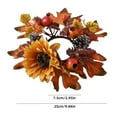 thumbnail image 3 of TOOPTY Fall Candle Rings with Artificial Maple Leaves and Orange Berries, 3-Inch Center Thanksgiving Harvest Decor for Pillar Candles, 3 of 6