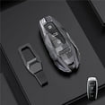 thumbnail image 3 of For Audi Key Fob Cover Case Metal Key Case Cover Compatible with Audi 2019 2020 A6 A6L A7 E-Tron A8 Q8 Keyless Smart Key Fob, 3 of 7