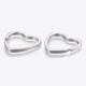 thumbnail image 2 of 2 llaveros con forma de corazón de acero inoxidable 304, cierre de llavero, anillos de llavero de acero inoxidable de color metal., 2 of 2