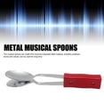 thumbnail image 3 of Musical Spoons Percussion Instrument, 8 Inch Musical Spoons Red Plastic Handle  for Performance, 3 of 7