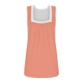 thumbnail image 4 of Women Plus Size Tank Tops Summer Casual Square Neck Sleeveless Blouse Shirts Orange,XXXXXXL, 4 of 5