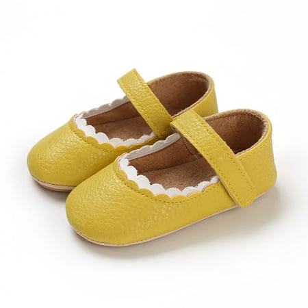 

LYCAQL Baby Shoes Spring and Autumn Children Baby Toddler Shoes Boys and Girls Flat Bottom Non Slip Lightweight Comfortable Hook J11 Shoes (Yellow 4 )