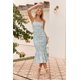 thumbnail image 5 of Vestido PRETTYGARDEN Floral Midi Sin Mangas con Volante en el Dobladillo Talla S, 5 of 8