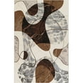 thumbnail image 2 of Unique Loom Outdoor Modern Collection Area Rug - Vanta (5' 1" x 8' Rectangle Brown and White/Ivory), 2 of 9