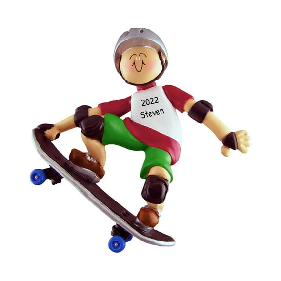 Personalized Boy Skateboarding Ornament Gifts for Skateboarders 1 Count - Ornaments by Elves