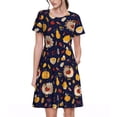 thumbnail image 1 of Bixox Robe d'Été à Manches Courtes pour Femmes Robe Ample Longueur Genou avec Poches-Turkey et Automne, 1 of 7