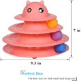 thumbnail image 2 of Rodillo de juguete para gatos Bolas de juguete para gatos con plataforma giratoria de 3 niveles con seis bolas de colores Gatito interactivo Diversión Ejercicio físico mental Juguetes de rompecabezas Rosa Sailing Electrónica, 2 of 6