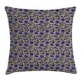 thumbnail image 1 of Floral Throw Pillow Cushion Cover, Hand-Drawn Aquarelle Wildflowers Plants Leaves Pattern, Decorative Square Accent Pillow Case, 16 X 16 Inches, Dark Purple Blue Violet and Pale Taupe, by Ambesonne, 1 of 2