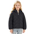 thumbnail image 3 of Uobin Girls -Lined Hooded Parka Jacket, Mid-Length Winter Coat with Zip Pockets for Kids Outdoor, 3 of 7