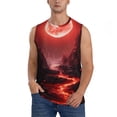 thumbnail image 1 of KLL Red Moon Lava Print Workout Tank Tops Gym Sleeveless Fitness Muscle Tee-X-Large, 1 of 7
