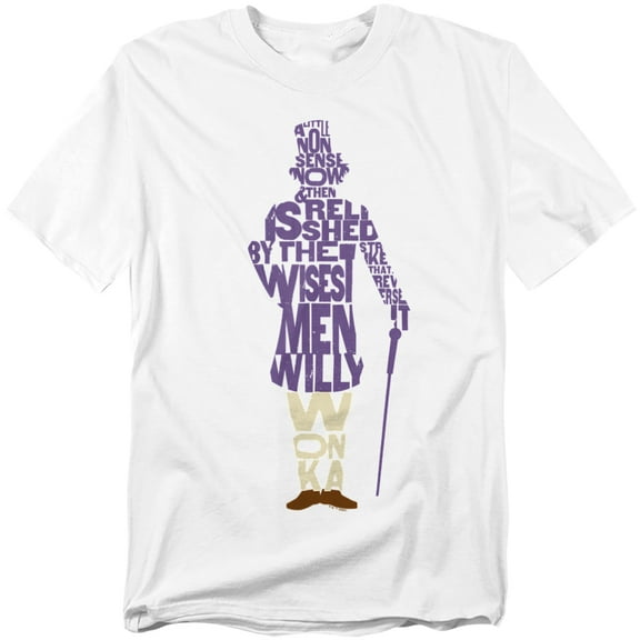 Willy Wonka And The Chocolate Factory T-Shirt Word Silhouette Unisex Graphic Tee for Men & Women