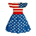 thumbnail image 5 of MKOSPLRT 3-12 Years Fly Sleeve Dresses for Girl USA Flag Swing A Line Dress Crew Neck 4th of July Party Midi Dresses, 5 of 6