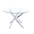 thumbnail image 1 of Diva Glass Star Dining Table, Round 36" with Tempered Glass Top and Silver Base – Featuring a Unique Star-Inspired Base Design, Perfectly Sized for 4 People to Add a Touch of Modern Elegance to Any Di, 1 of 4